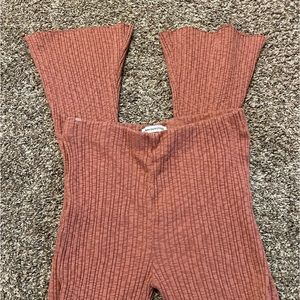 Urban Outfitters Rosie Ribbed high waisted Flare Lounge pants. Size large
